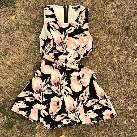 Pink + Black Medium Floral Revamped Romper - Picture 2 of 3